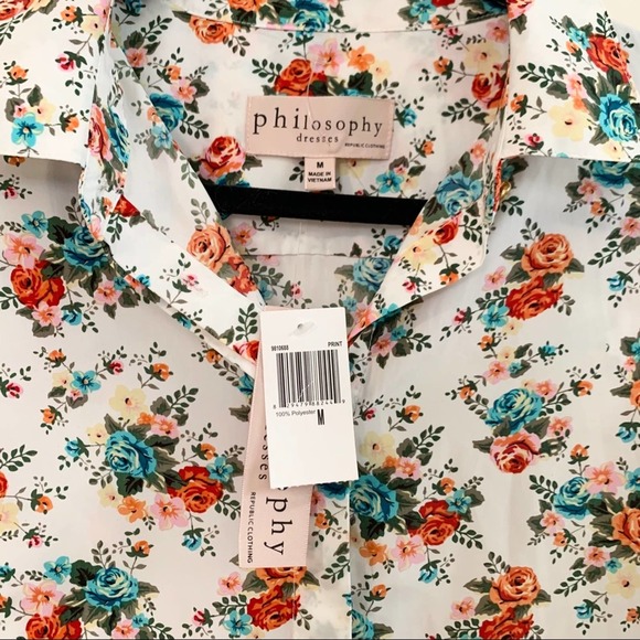 NWT PHILOSOPHY Floral High Low Peasant Dress - Picture 3 of 8